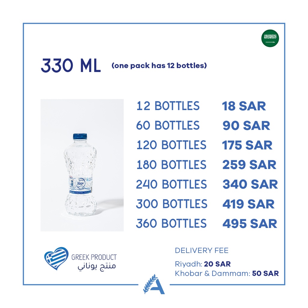 Nissi Greek Mountain Spring Water 330ml (12pc)